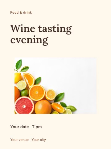 Wine tasting evening poster template