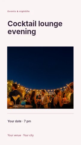Cocktail lounge evening instagram story template