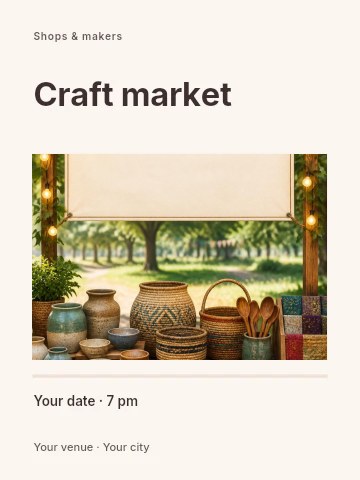 Craft market invitation template