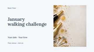 January walking challenge youtube thumbnail template · Horizontal photo dialogue