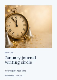 January journal writing circle flyer template · Gallery editorial