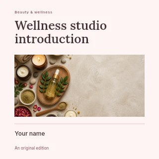 Wellness studio introduction podcast cover template · Title & photograph