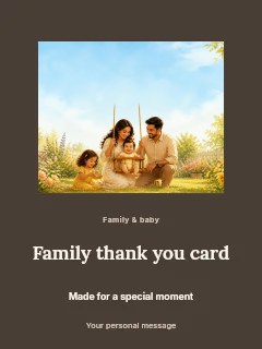 Family thank you card poster template · Picture window