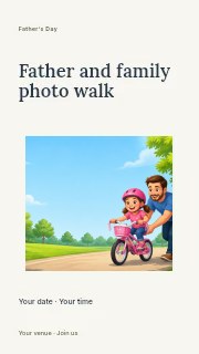Father and family photo walk instagram story template · Modern programme
