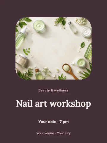 Nail art workshop poster template