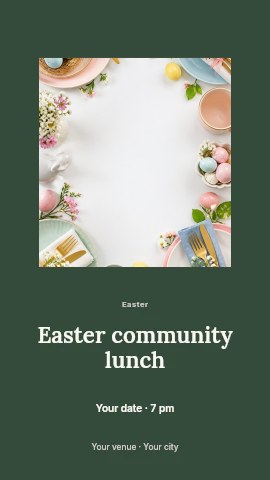 Easter community lunch instagram story template