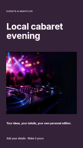 Local cabaret evening instagram story template