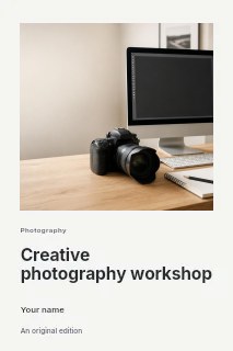 Creative photography workshop book cover template · Gallery editorial