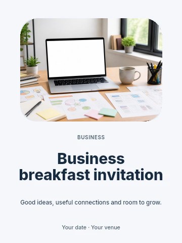 Business breakfast invitation poster template