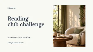 Reading club challenge youtube thumbnail template · Horizontal photo dialogue