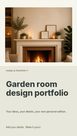 Garden room design portfolio instagram story template