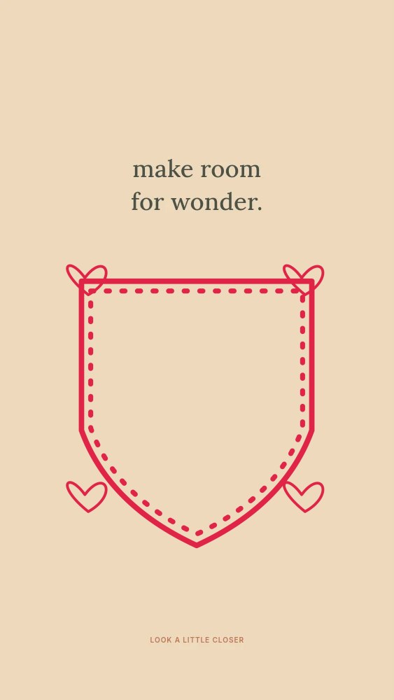Shield frame · loop ornaments and dotted border in Make room for wonder · Abstract wallpaper