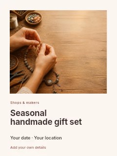 Hands crafting beaded jewelry with tools in Seasonal handmade gift set · Gallery editorial