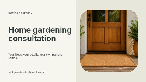 Home gardening consultation presentation cover template