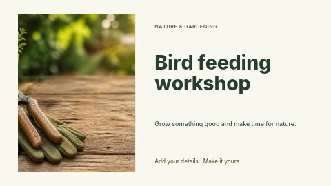 Bird feeding workshop youtube thumbnail template