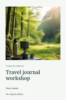 Travel journal workshop book cover template · Gallery editorial