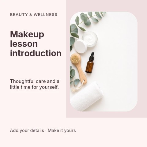 Makeup lesson introduction social media post template