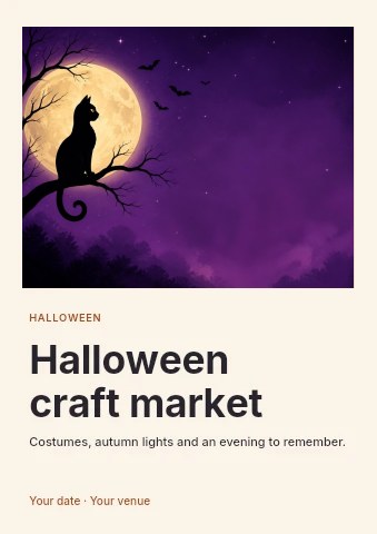 Halloween craft market flyer template