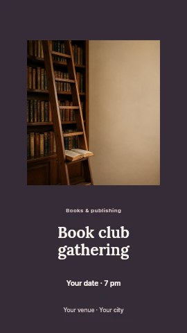 Book club gathering instagram story template