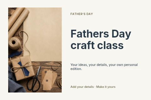 Fathers Day craft class postcard template