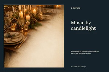 Christmas candlelight concert photo layout postcard template