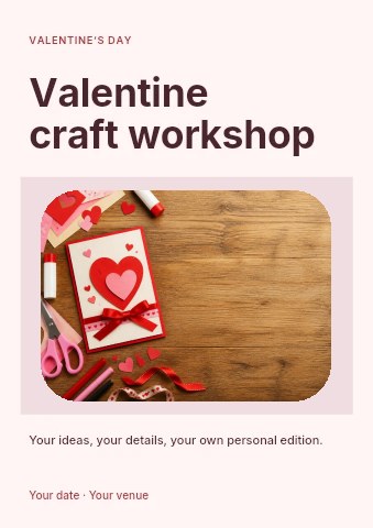 Valentine craft workshop flyer template