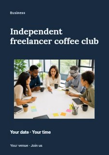 Independent freelancer coffee club flyer template · Modern programme