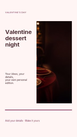 Valentine dessert night instagram story template