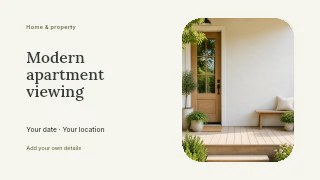 Modern apartment viewing youtube thumbnail template · Horizontal photo dialogue
