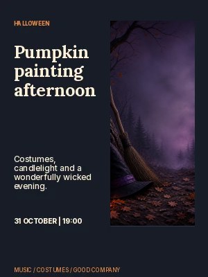 Pumpkin painting afternoon · Framed serif poster template