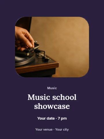 Music school showcase poster template