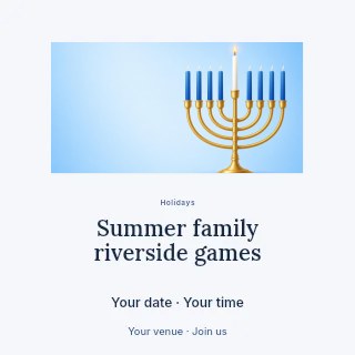 Summer family riverside games social media post template · Picture window
