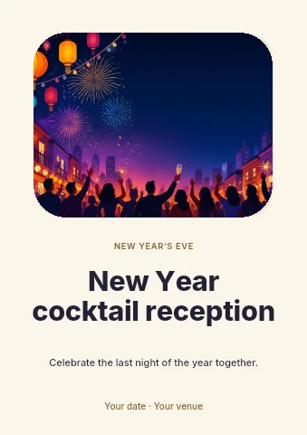 New Year cocktail reception flyer template
