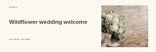 Wildflower wedding welcome banner template · Horizontal photo dialogue