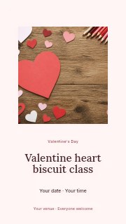Valentine heart biscuit class instagram story template · Picture window