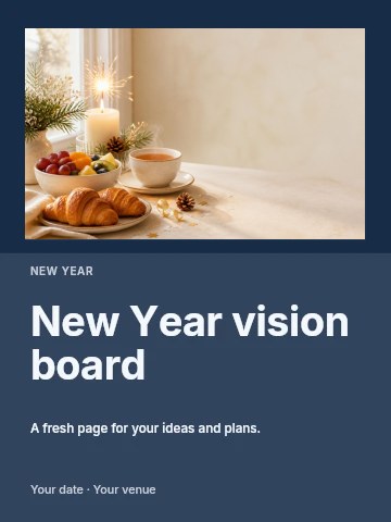 New Year vision board poster template