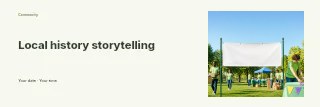 Local history storytelling banner template · Horizontal photo dialogue