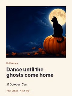 Halloween family disco photo layout poster template · Gallery editorial