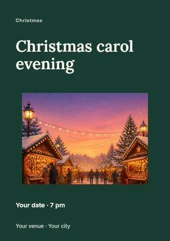Christmas carol evening flyer template