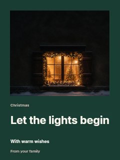 Christmas tree lighting photo layout poster template · Gallery editorial