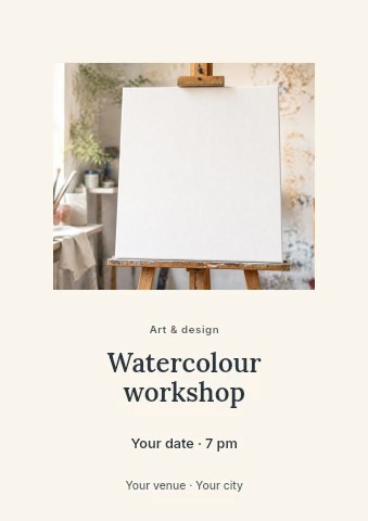 Watercolour workshop flyer template