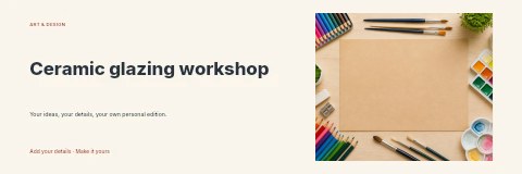 Ceramic glazing workshop banner template