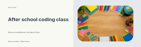 After school coding class banner template