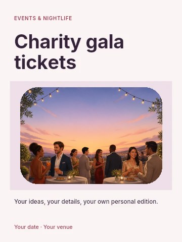 Charity gala tickets poster template