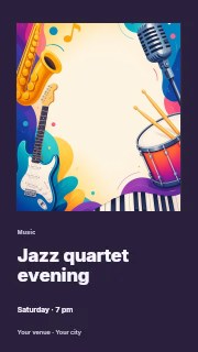 Jazz quartet evening instagram story template · Gallery editorial