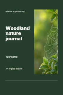 Woodland nature journal book cover template · Split portrait