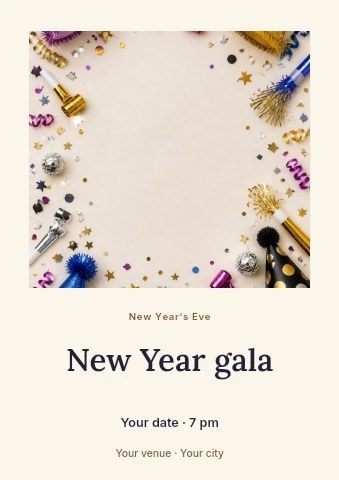 New Year gala flyer template