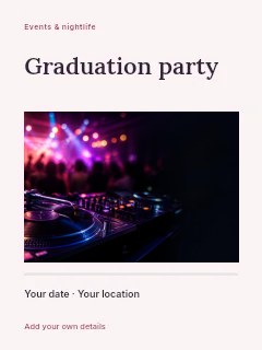 Graduation Party invitation template · Title & photograph