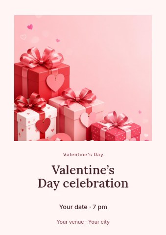 Valentine’s Day celebration flyer template