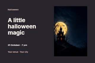 Halloween photo celebration postcard template · Horizontal photo dialogue